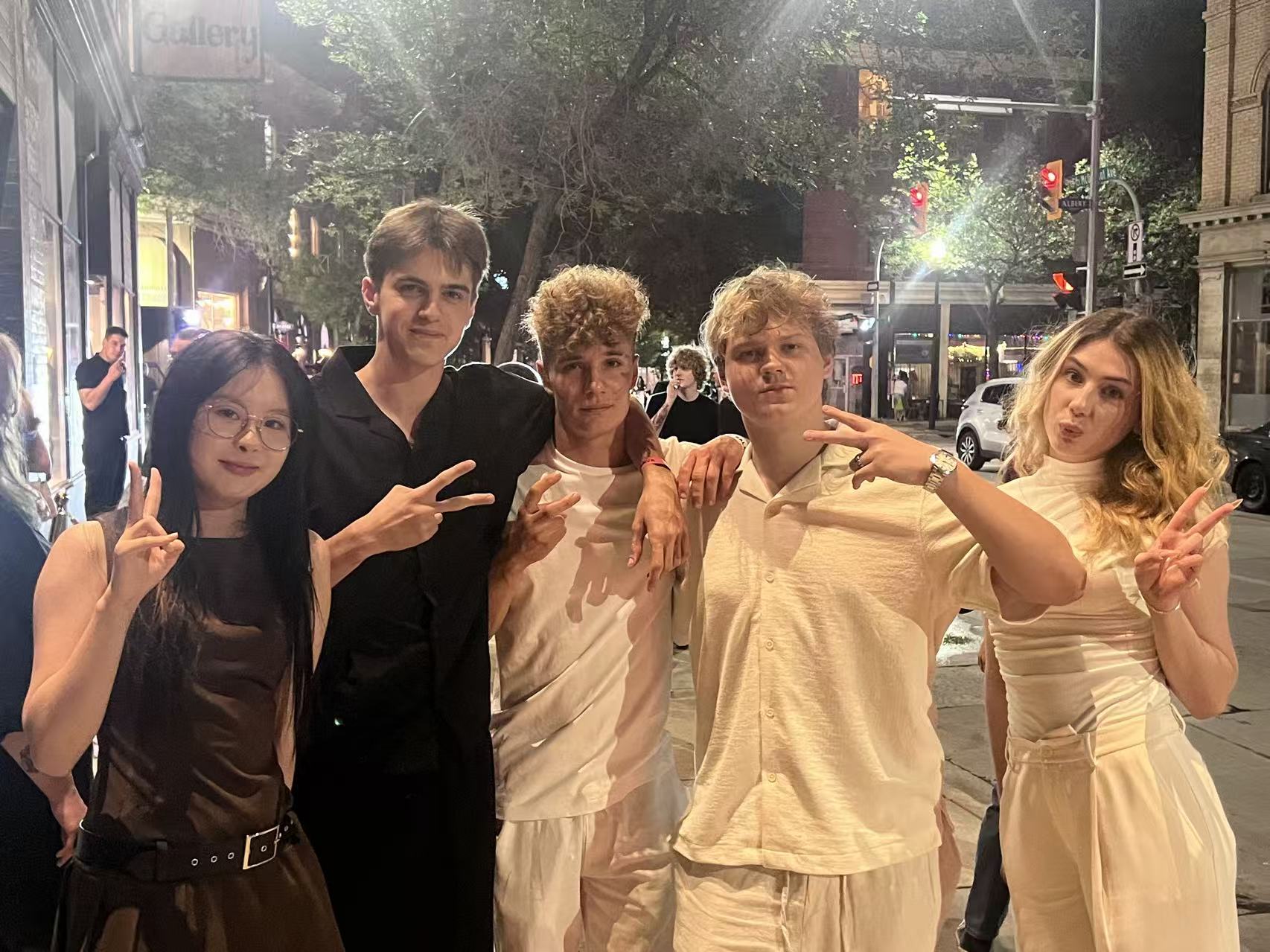Friends together during an evening in Winnipeg