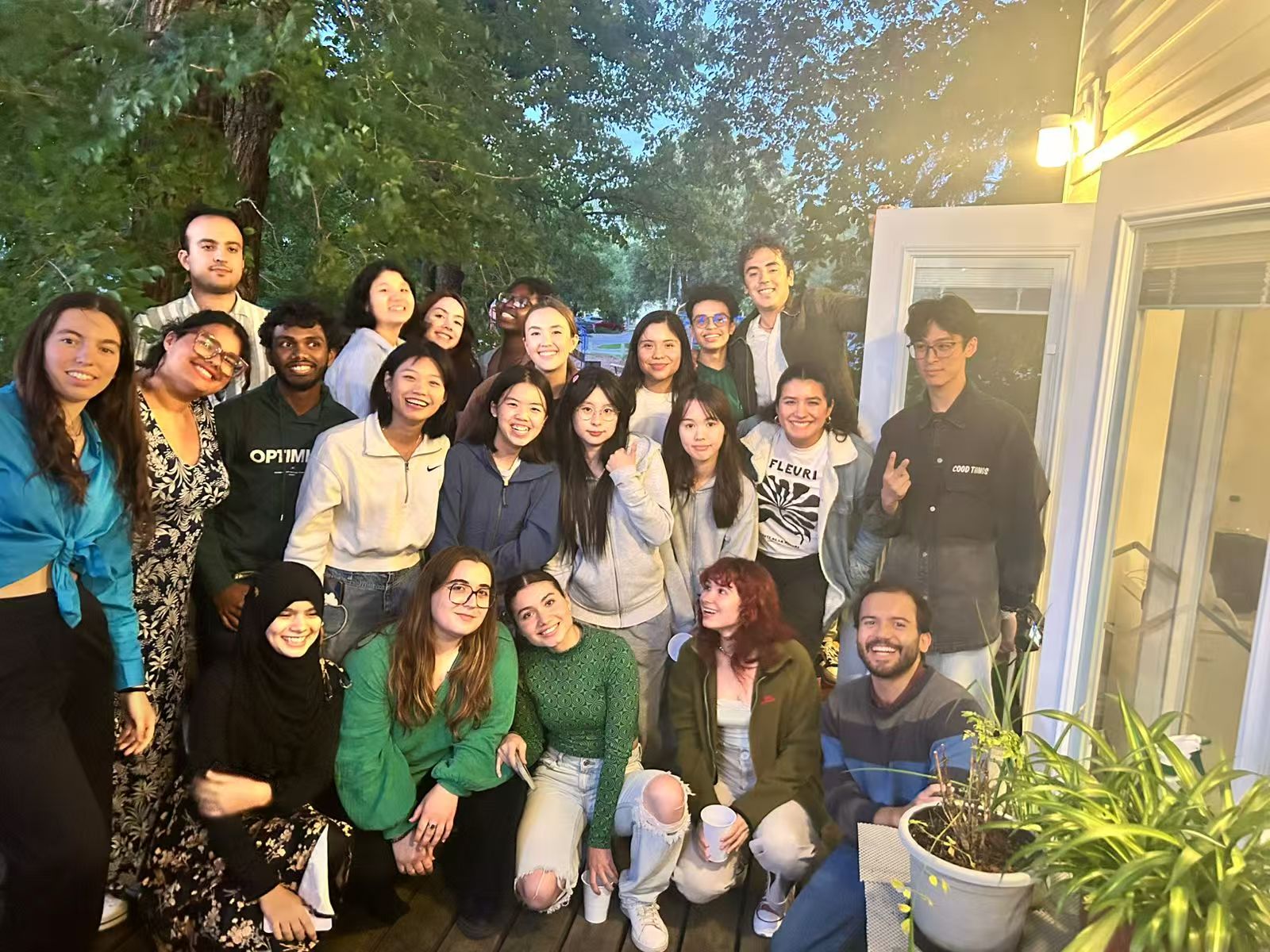 International Mitacs community gathered outdoors